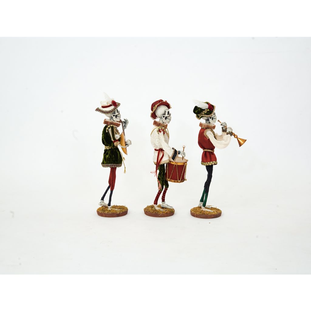 Katherine's Collection 2022 Shakesfeare Minstrel Skeleton Trio Figure, Assorted of 3
