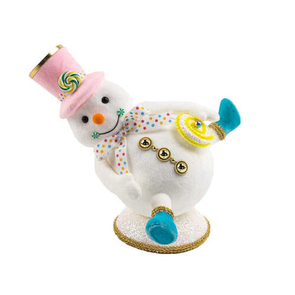 December Diamonds Snow Cream Shoppe 10.5" Snowman Rolling Down Figurine
