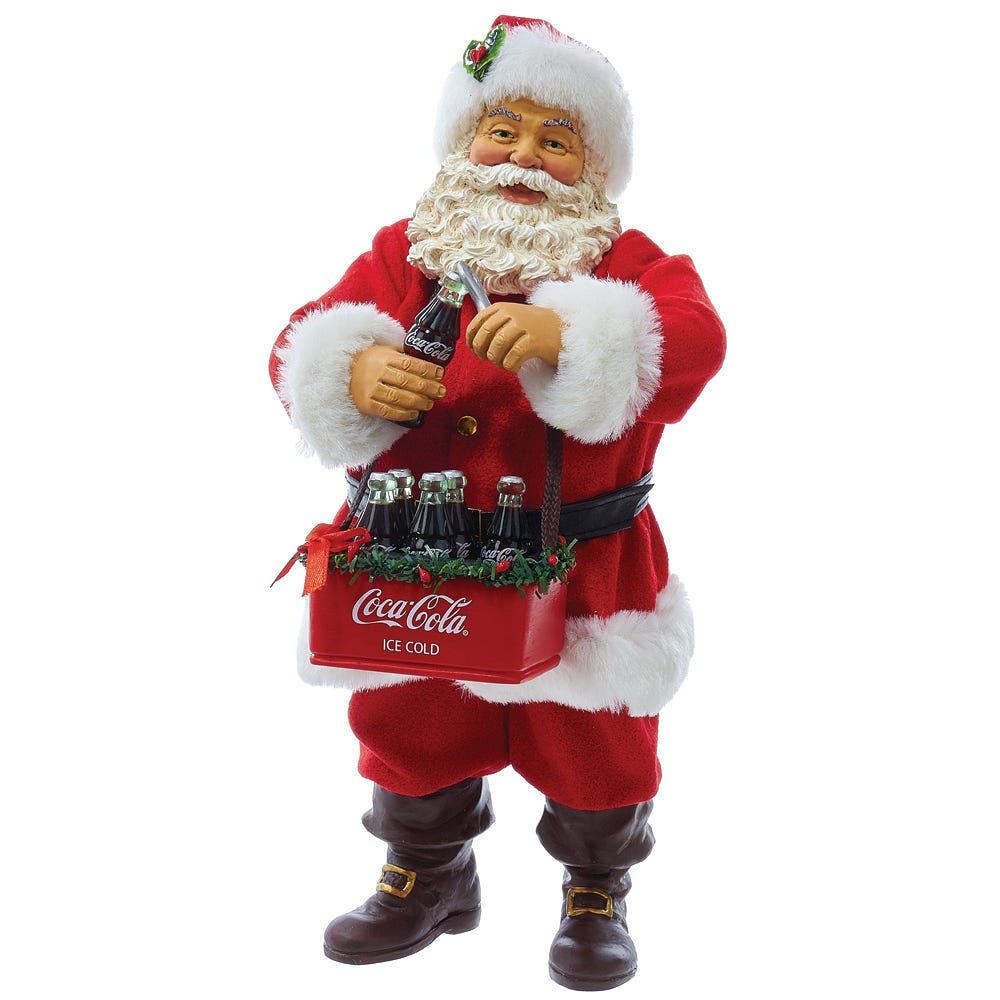 Kurt Adler 10" Santa Opening Coke Tablepiece