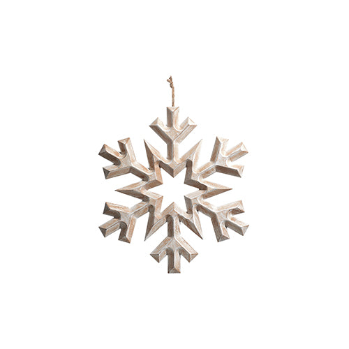 Raz Imports 2023 Natural Noel 12" Whitewashed Snowflake Ornament