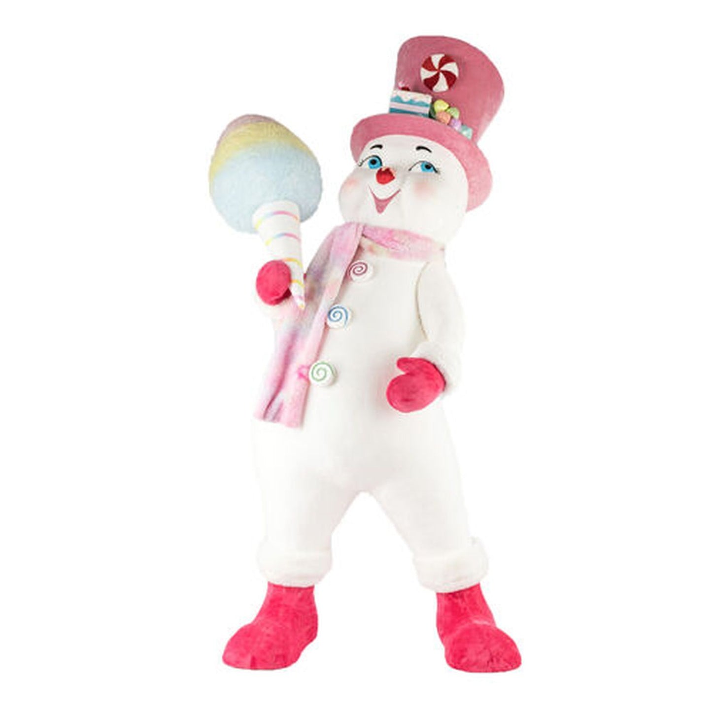 December Diamonds North Pole Sweet Shoppe 44" Candy Snowman With Cotton Candy