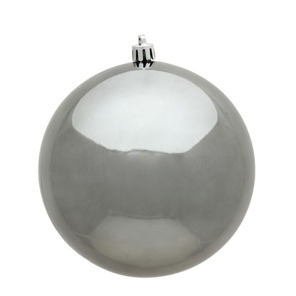 Vickerman 8" Pewter Shiny Ball Ornament, Plastic