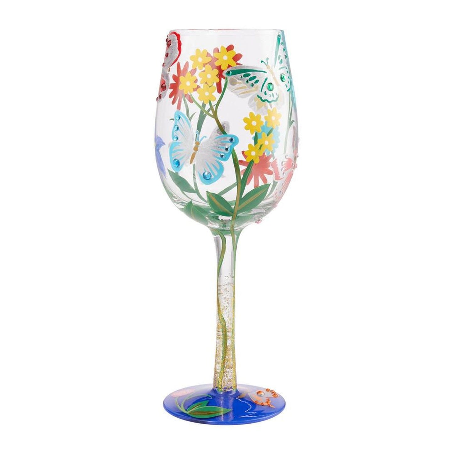 Enesco Lolita Wine Glass Bejeweled Butterfly, 9"