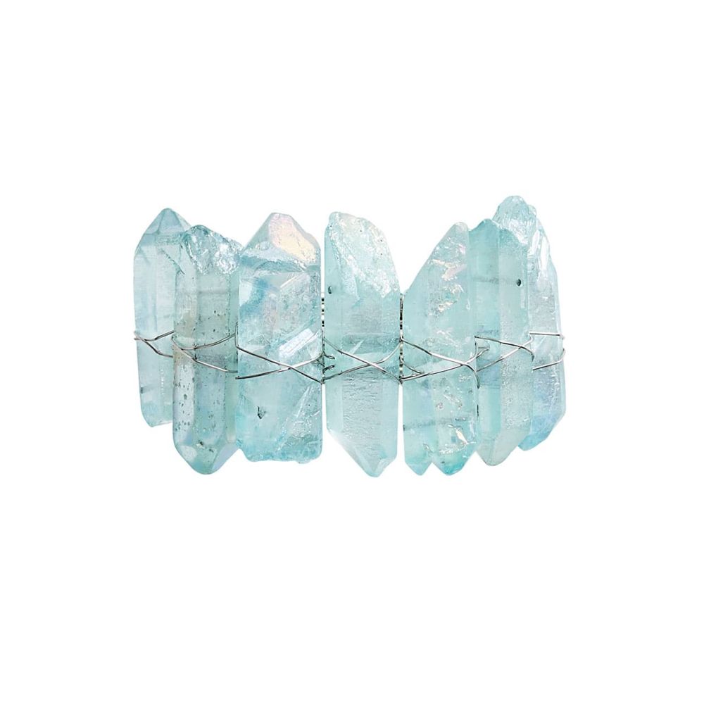 Kim Seybert Radiant Napkin Ring in Seafoam, Set of 4, Crystal/Glass