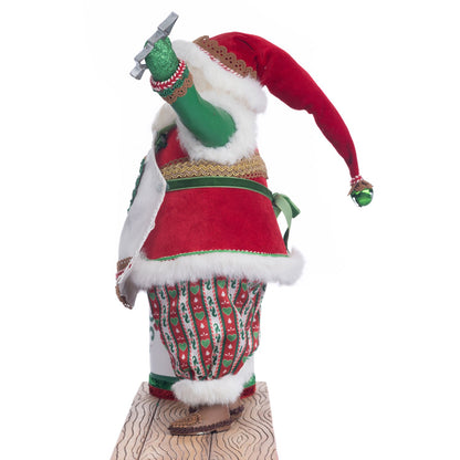 Katherine's Collection Santa with Utensil Canister, 15.25x6x15.5 Inches, Green/White