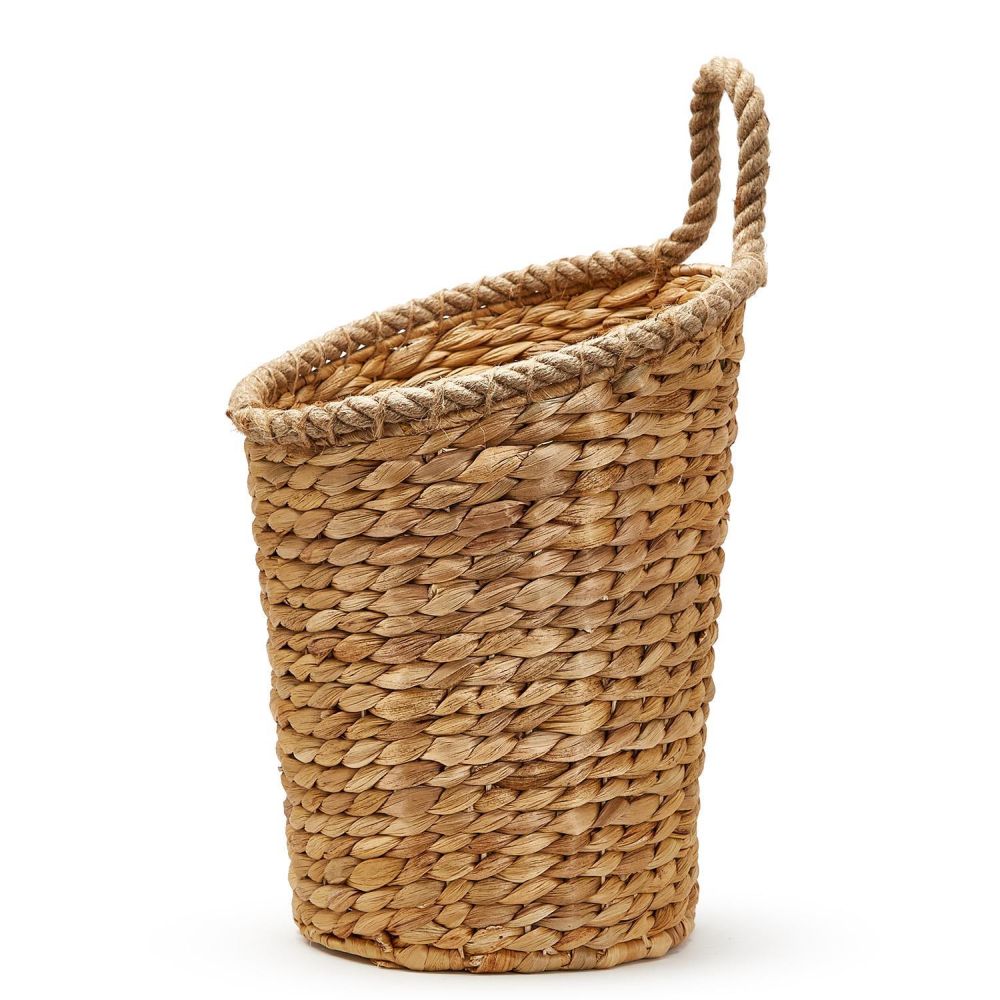 woven plant basket hanging Two's Company Rice Nut Weave Hanging Storage / Planter Basket