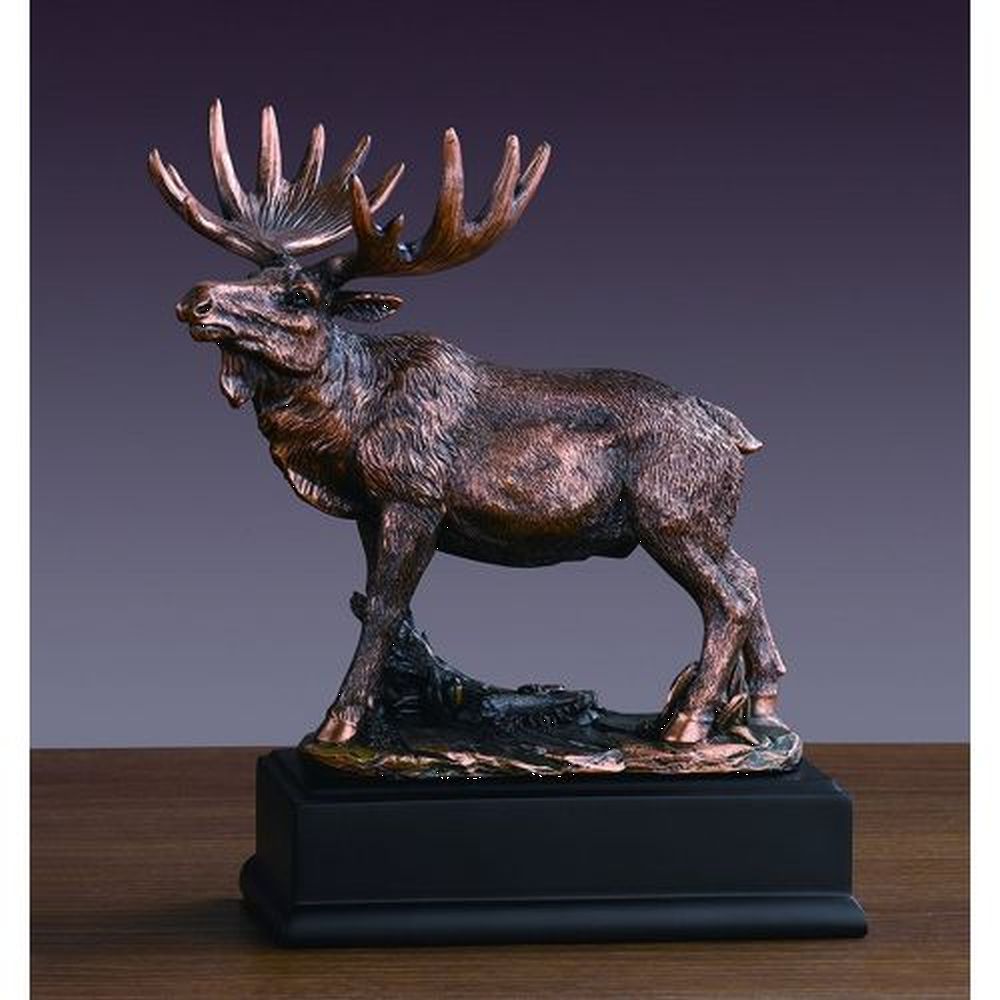 Treasure of Nature Moose Statue, Bronze Plated, 8" x 7"