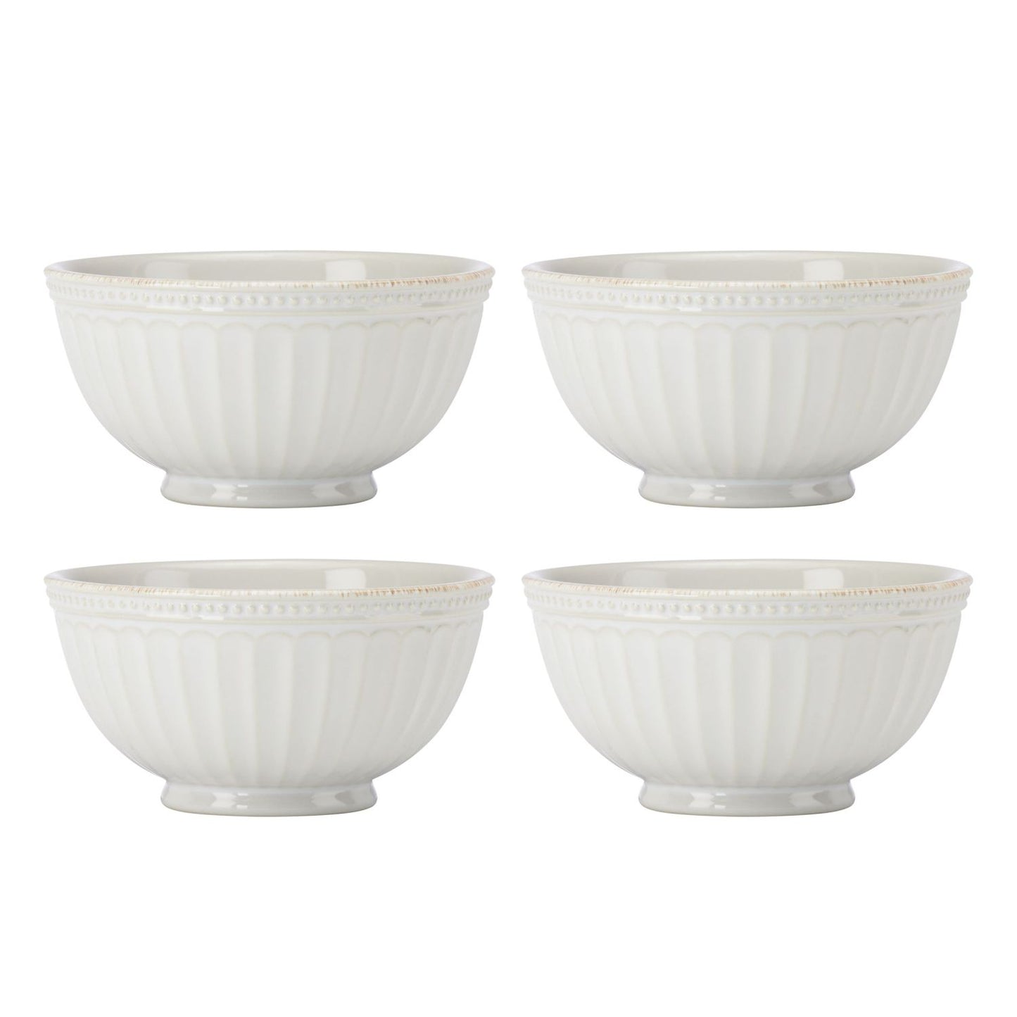 Lenox French Perle Groove White All Purpose Bowl, Set Of 4