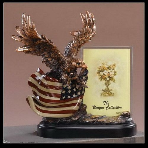 Treasure of Nature Wings Spreading Eagle Picture Frame, Bronze Plated, 10" x 9"