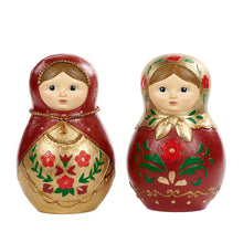 Load image into Gallery viewer, Majestic Matryoshka Nesting Doll Two-tone Burgundy, Set of 2, Assortment