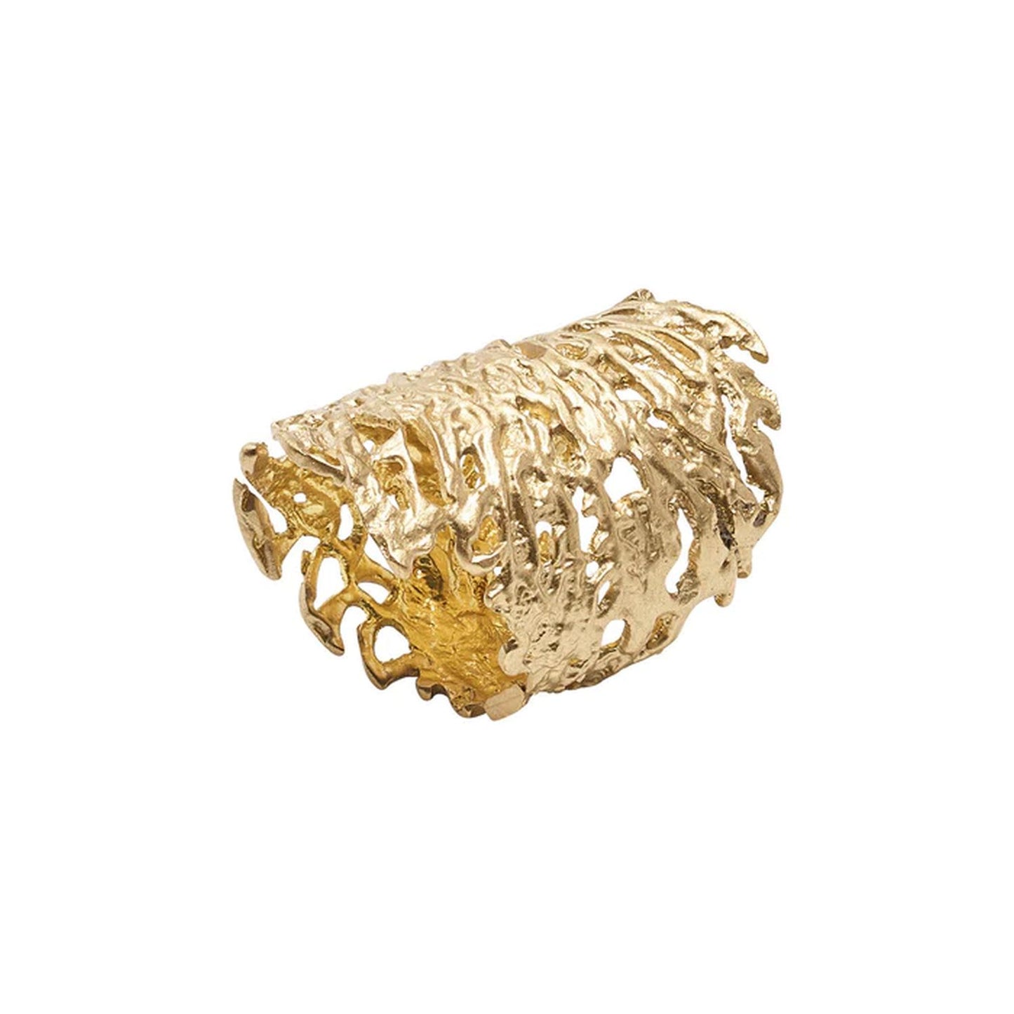 Kim Seybert Coral Cuff Napkin Ring In Gold, Set Of 4