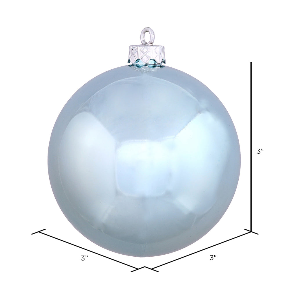 Vickerman 3" Baby Blue Shiny Ball Ornament, 12 Per Bag