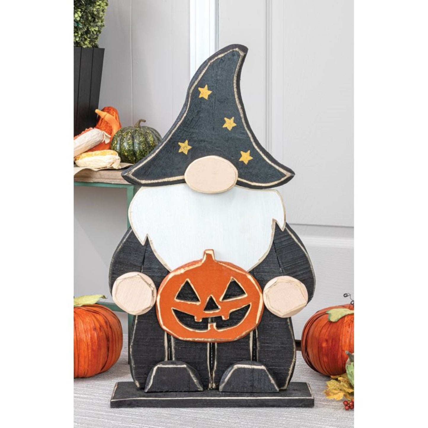 Hanna's Handiworks Wooden Halloween Gnome Stander