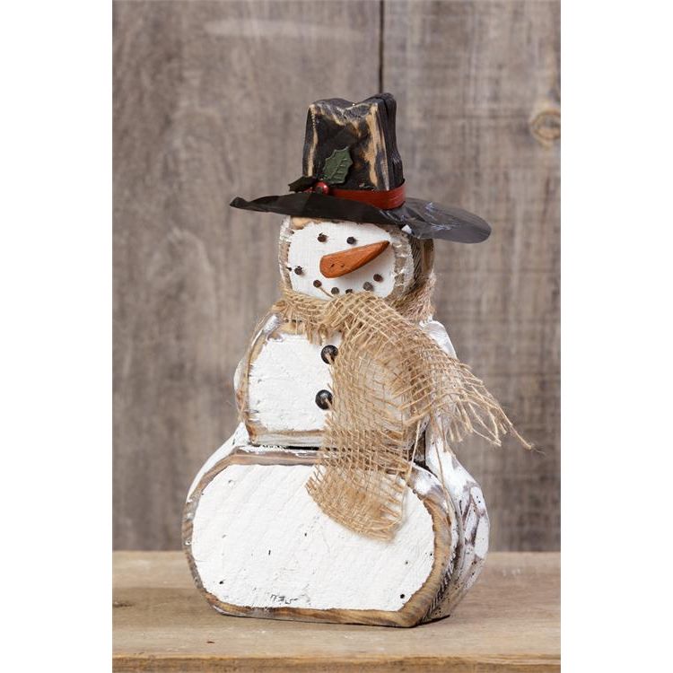 Your Heart's Delight Audrey's Snowman (Small) - Burlap Scarf, Black Hat