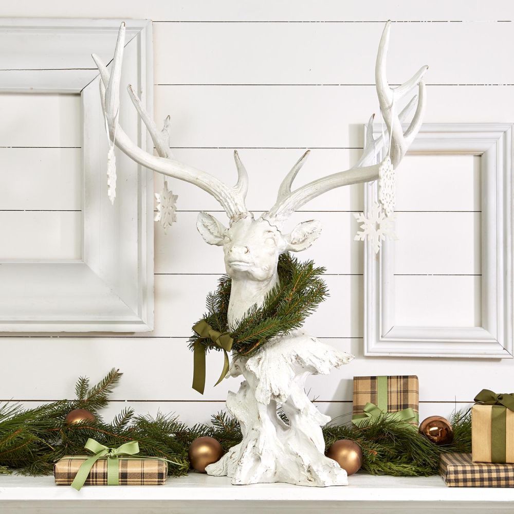 Two's Company White Deer Decor.