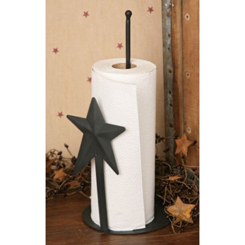 Your Heart's Delight Wrought Iron Folk Star Paper Towel Holder, Iron