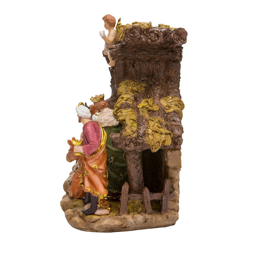 Kurt Adler Res Nativity Figures With Stable, 11 Pieces