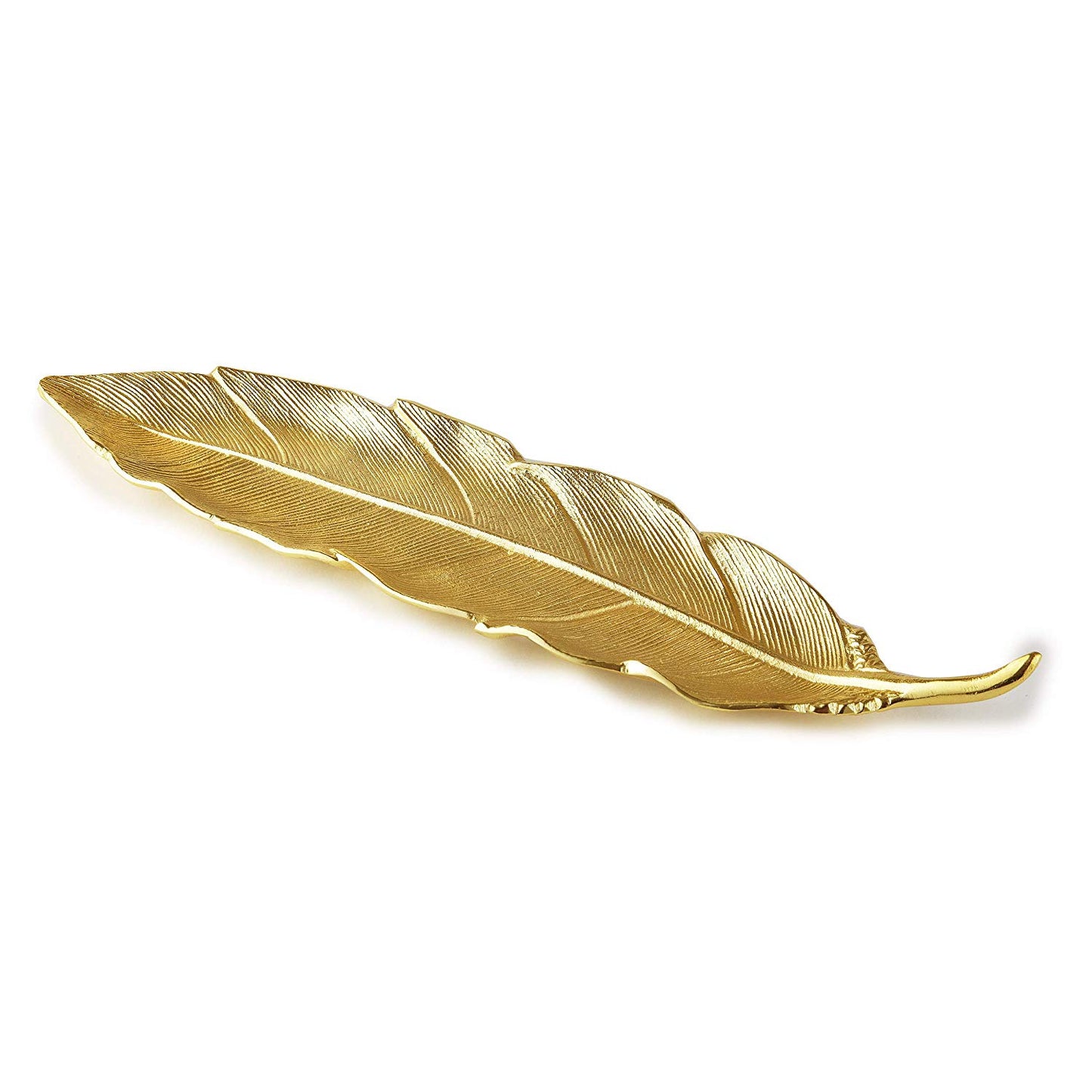 Leeber Feather Tray, 15.5", Gold, Aluminum