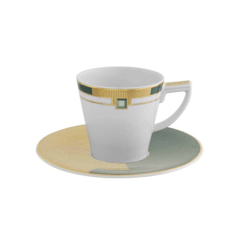Vista Alegre Emerald Espresso Cup with Saucer, Porcelain