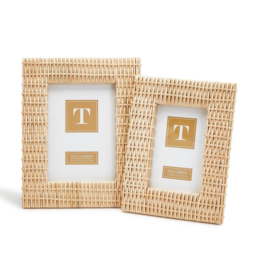 Two's Company Criss Cross Weft And Weave Set Of 2 Photo Frames Includes 2 Sizes