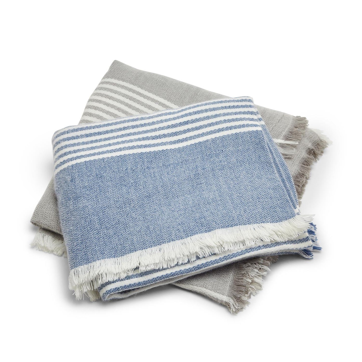 Cozy Comfort Super Soft Throw Blanket Set of 2 Assorted 2 Colors, Gray & Blue