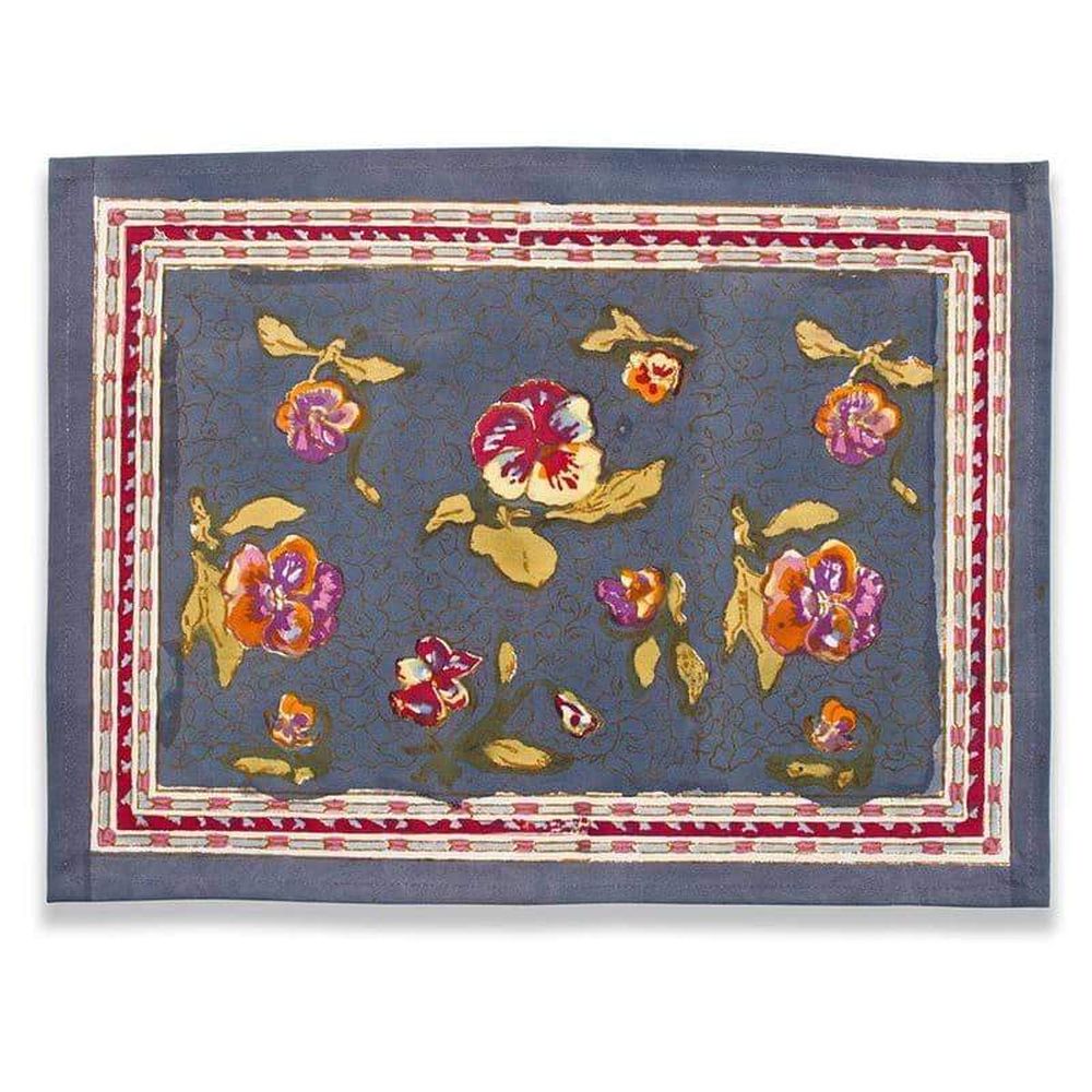 Couleur Nature Pansy Red/Grey Placemats 15X18 - Set Of 6