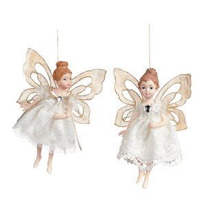 Goodwill Lace Fairy Ornament Gold/Cream 18Cm, Set Of 2, Assortment