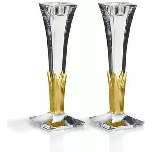 Macryl Crystal Grace Collection Candleholder Pair- Amber