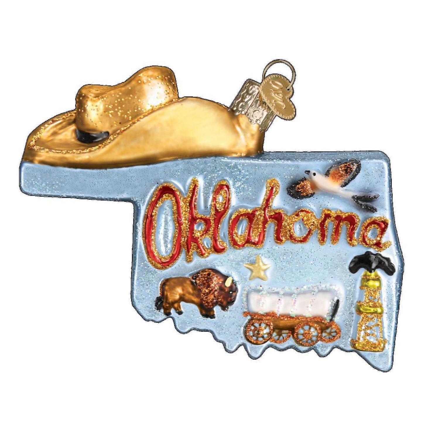 Old World Christmas State Of Oklahoma Ornament.