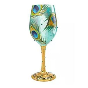 Enesco Lolita Pretty as a Peacock Wine Glass, 9"