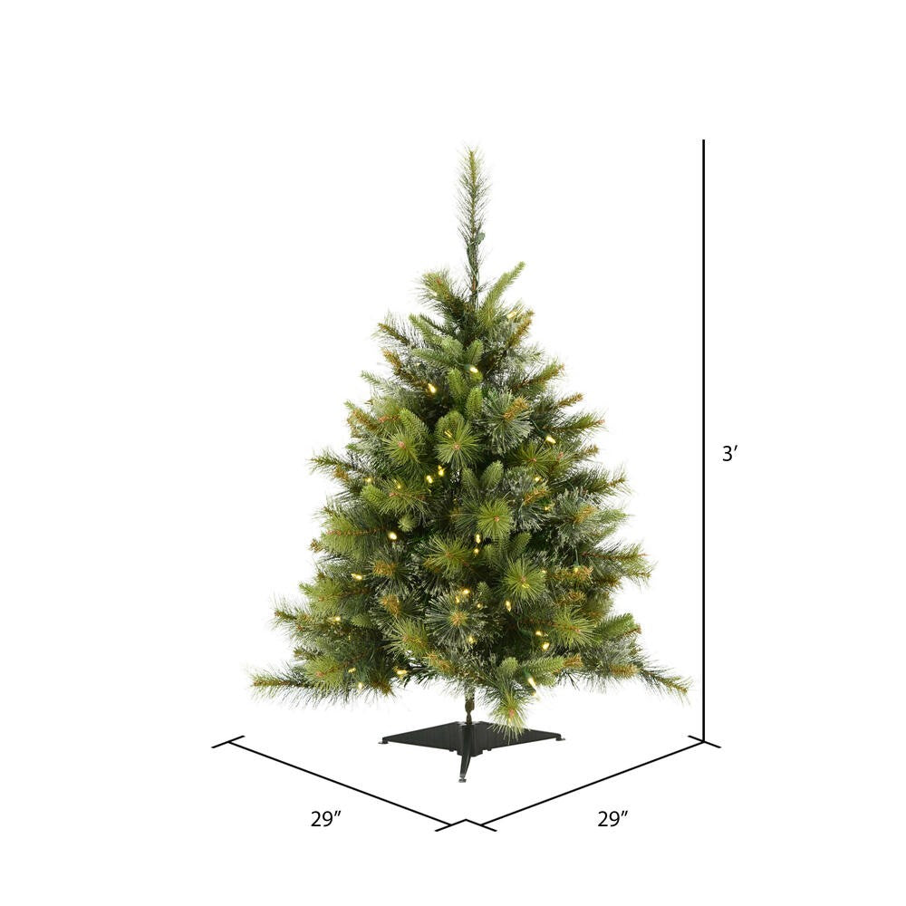 Vickerman 3' Cashmere Pine Artificial Christmas Tree, Warm White LED Lights