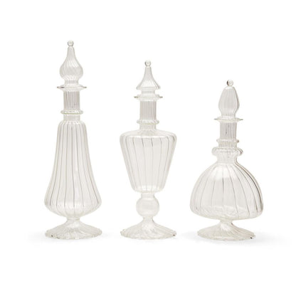 Two's Company Verre Set of 3 Fluted Decanters