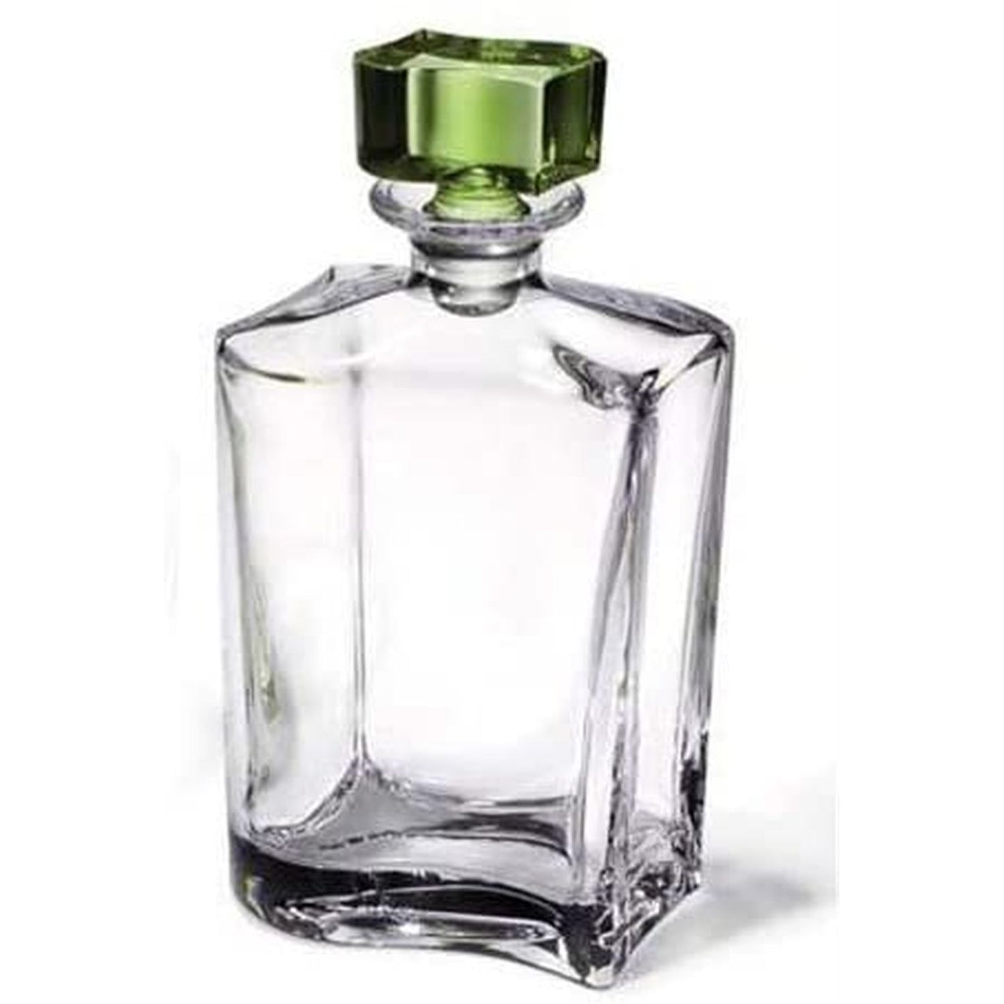 Macryl Crystal Hamilton Collection 20 oz Waves Decanter with Emerald Stopper.