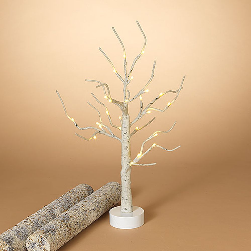 Gerson Company 23.6" B/O Icy White Led Tabletop Tree, 24 Warm White Led Lights