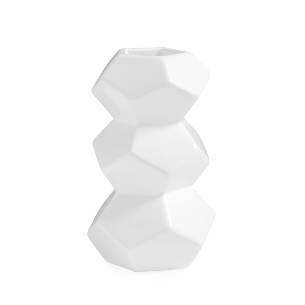 Torre & Tagus Orion Stacked Ceramic Vase - White, 9"