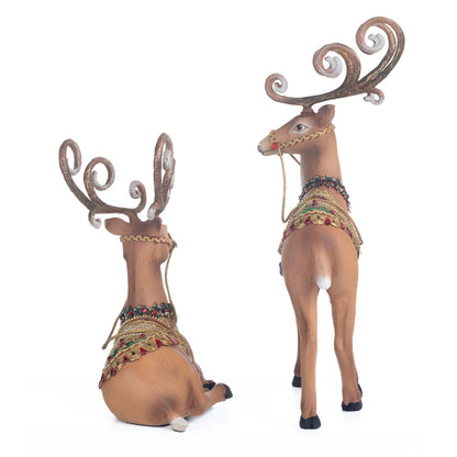 Katherine's Collection 2023 Christmas In The City Reindeer Set Of 2 Assortment Brown