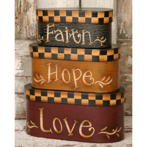 Your Heart's Delight Nesting Boxes - Faith, Hope, Love, Paper