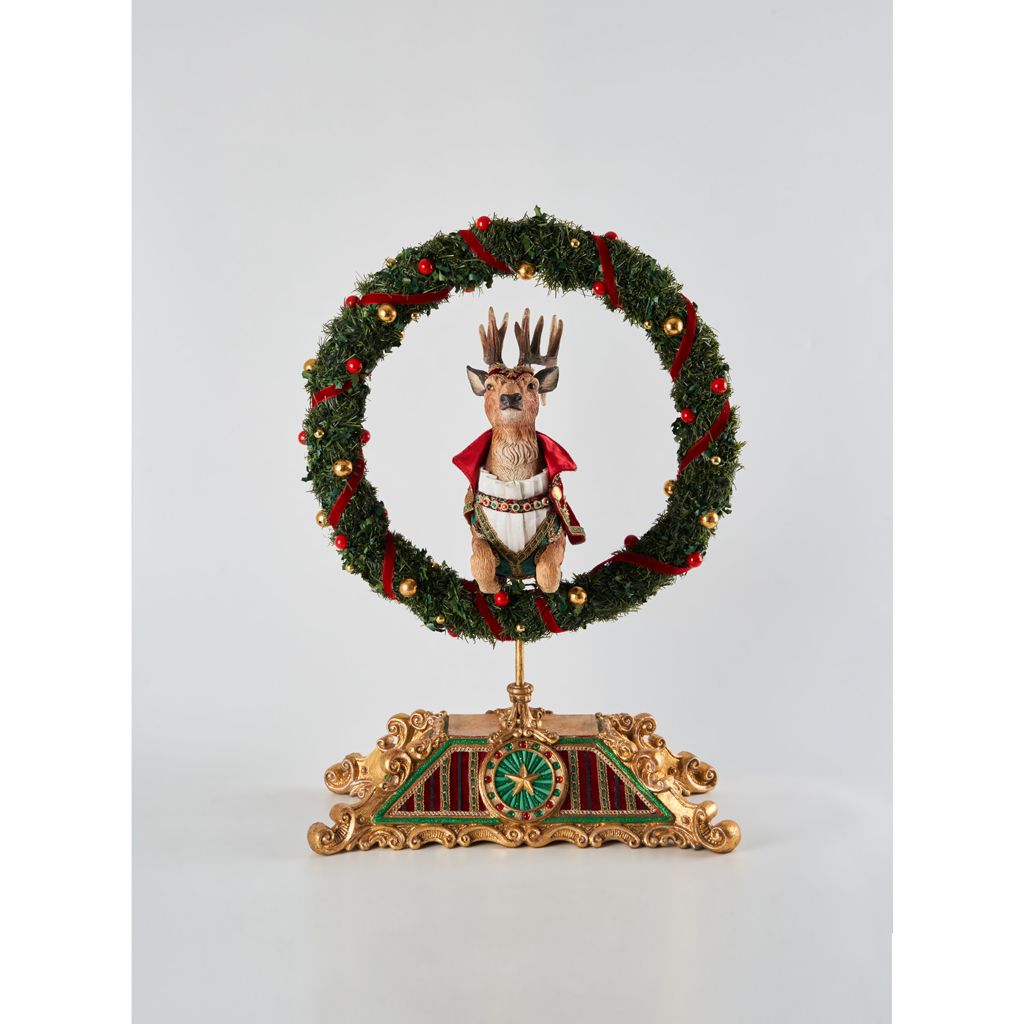 Katherine's Collection 2022 Twelve Days Reindeer a Leaping Figurine, 23.5" Polyester