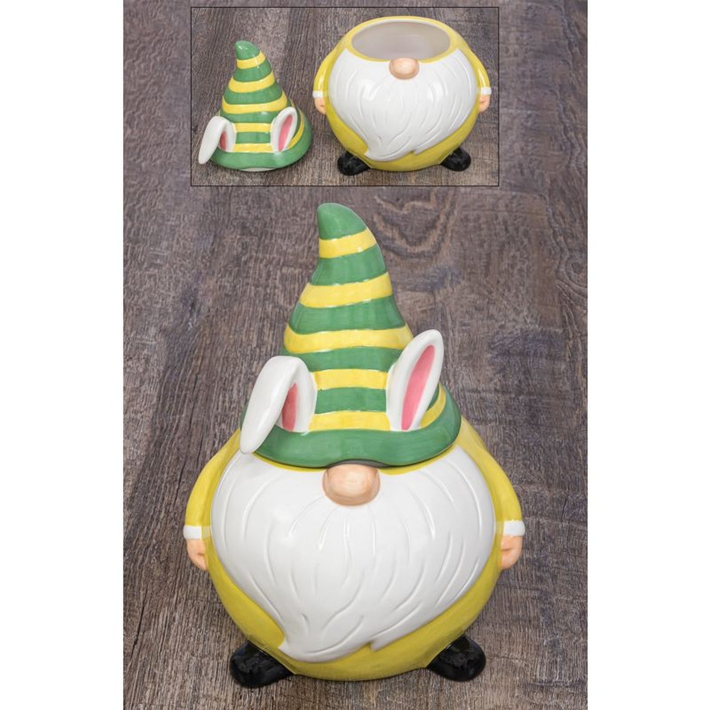 Hanna's Handiworks Flop-Eared Bunny Gnome Cookie Jar
