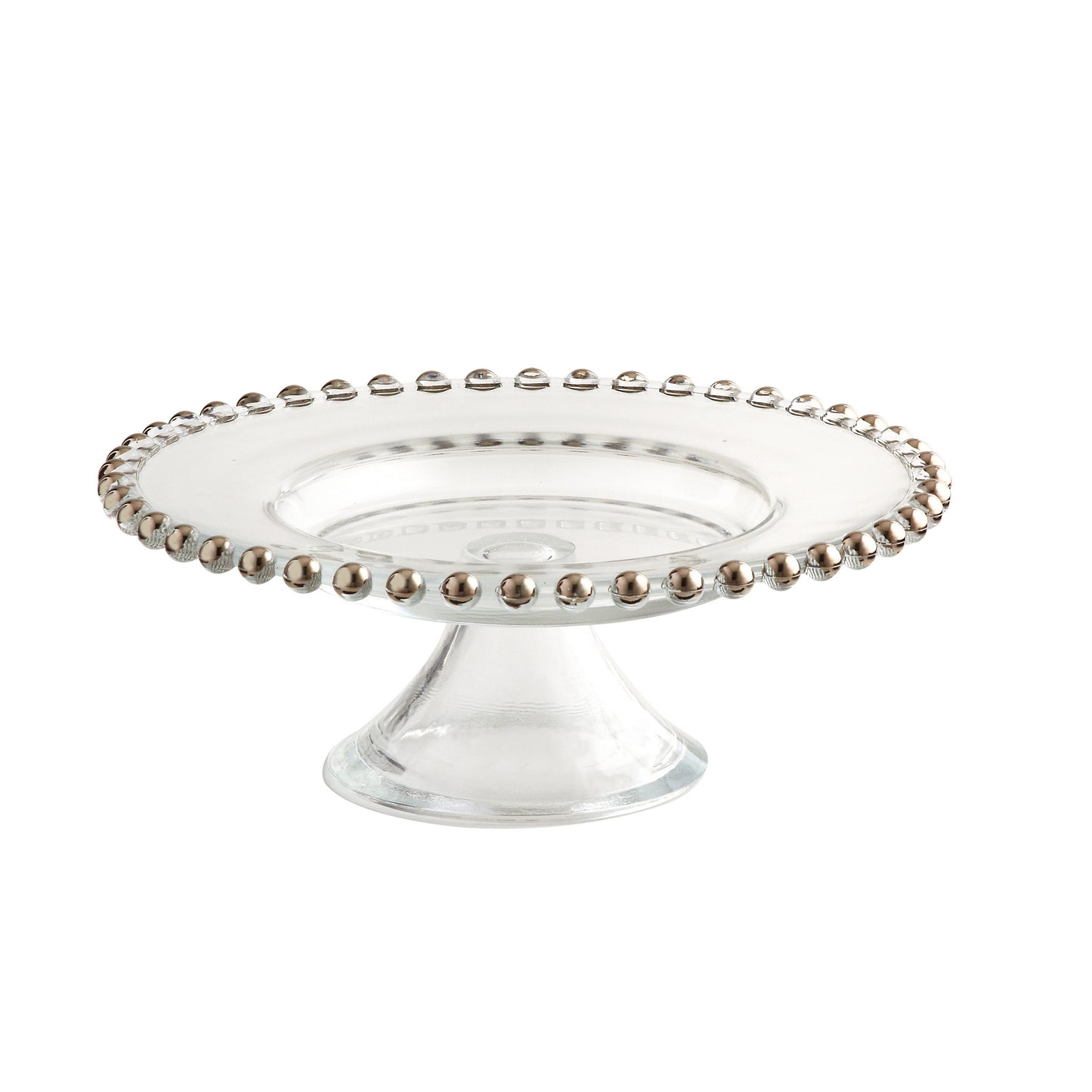 Leeber Silver Bead Footed Serving Plate, 8"