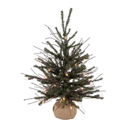 Vickerman 18" Vienna Twig Artificial Christmas Tree with 20 Clear Lights, PVC