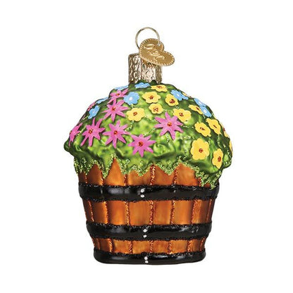 Old World Christmas Whiskey Barrel With Flowers Ornament