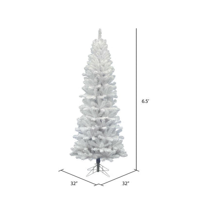 Vickerman 6.5' White Salem Pencil Pine Artificial Christmas Tree, Unlit, PVC