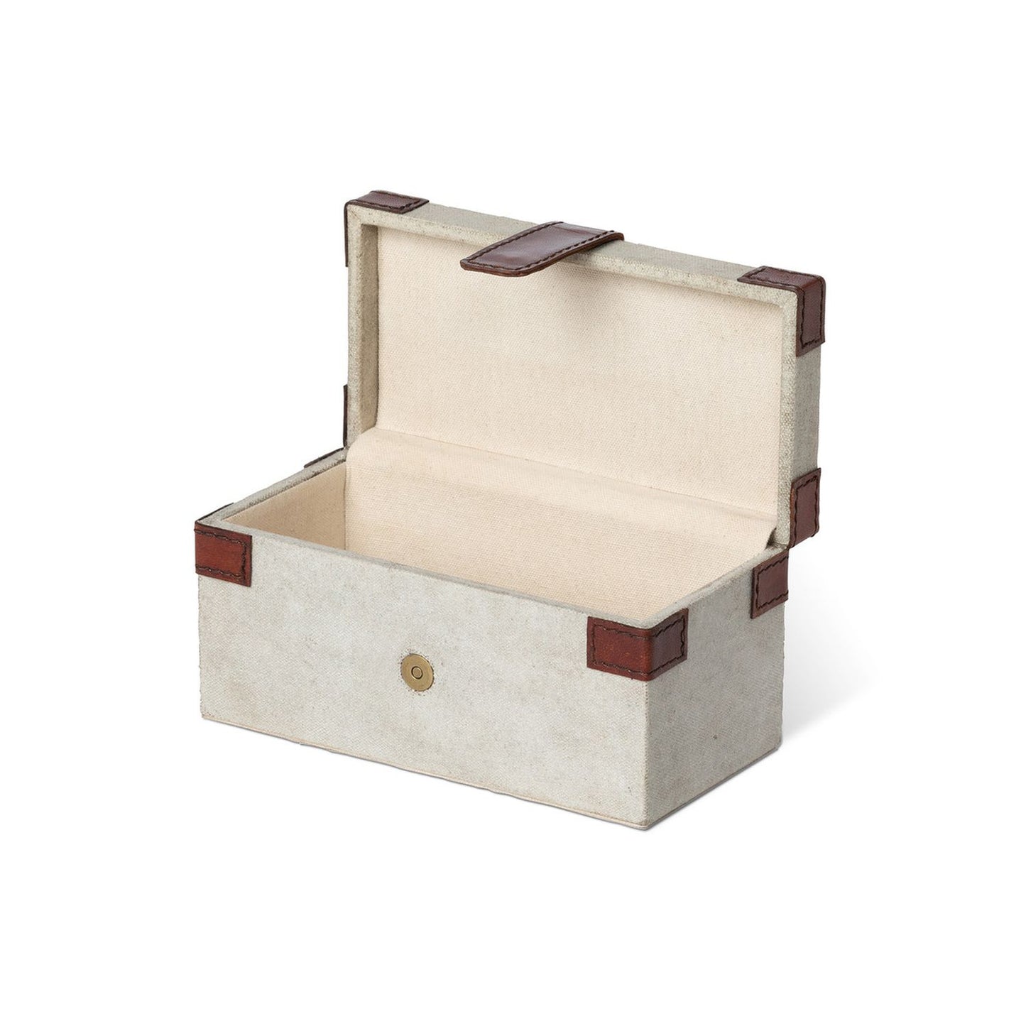 Park Hill Collection Manor Antique Canvas Box With Genuine Leather