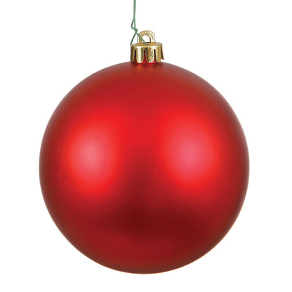 Vickerman 3" Red Matte Ball Ornament, 12 per Bag, Plastic