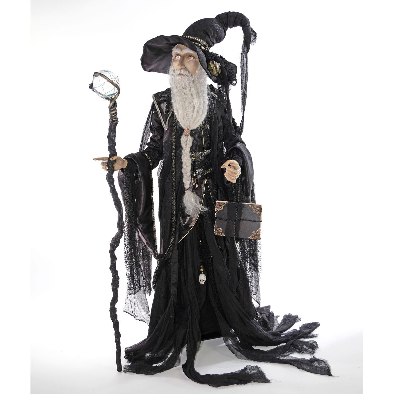 Katherine's Collection 2019 Which Way to Witchville Wizard Doll, Life Size Black Polyester