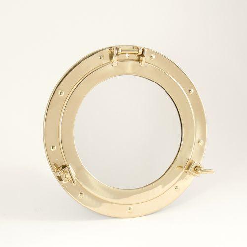 Bey Berk 11 1/2" Brass Porthole Mirror by Bey Berk