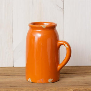 Your Heart's Delight Pottery -  Orange Crackle Vase Set of 2, Ceramic