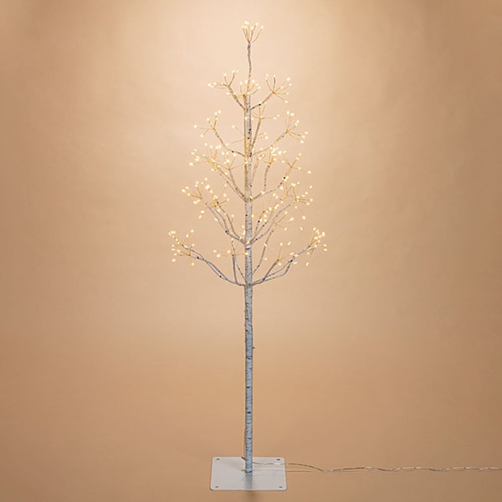 Gerson Company 47.2" Lighted Pvc Wrapped Birch Flower Tree