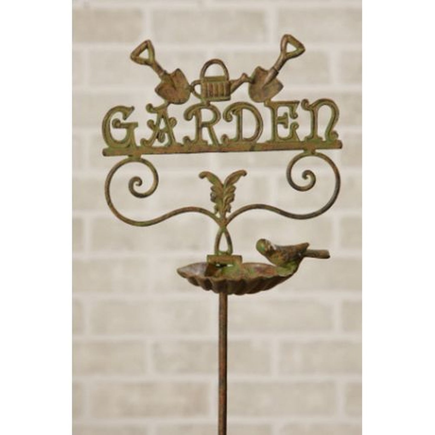 Your Heart's Delight Garden Stake - Garden with Birdfeeder & Tools Decor, Iron